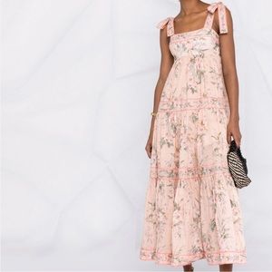 Zimmermann Moonshine Shoulder Tie Midi Dress NWT